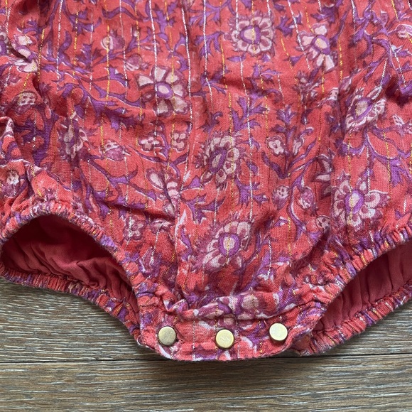 Beautiful Louis Louise Paris Rompers Lot 2 in Red & Dusty Rose | size 12M - Picture 2 of 7